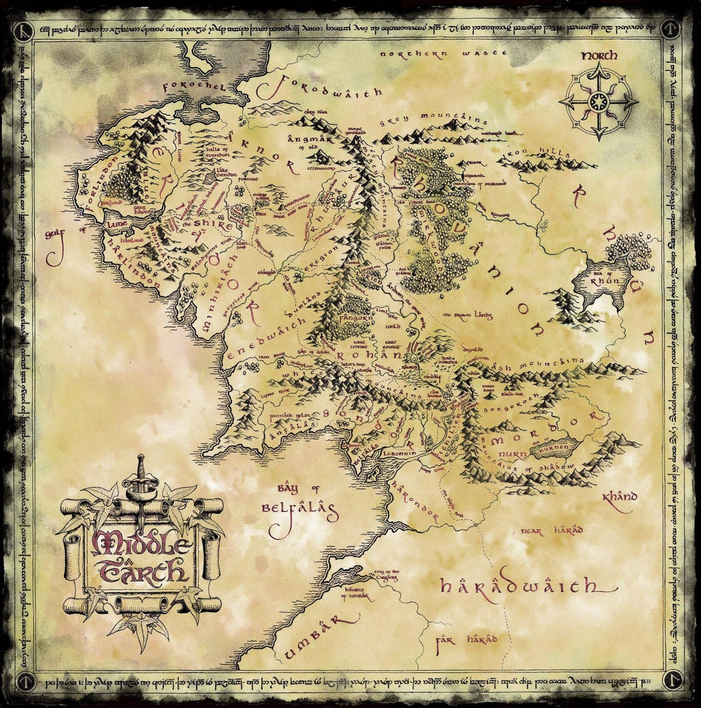Middle-Earth Ancient Map
